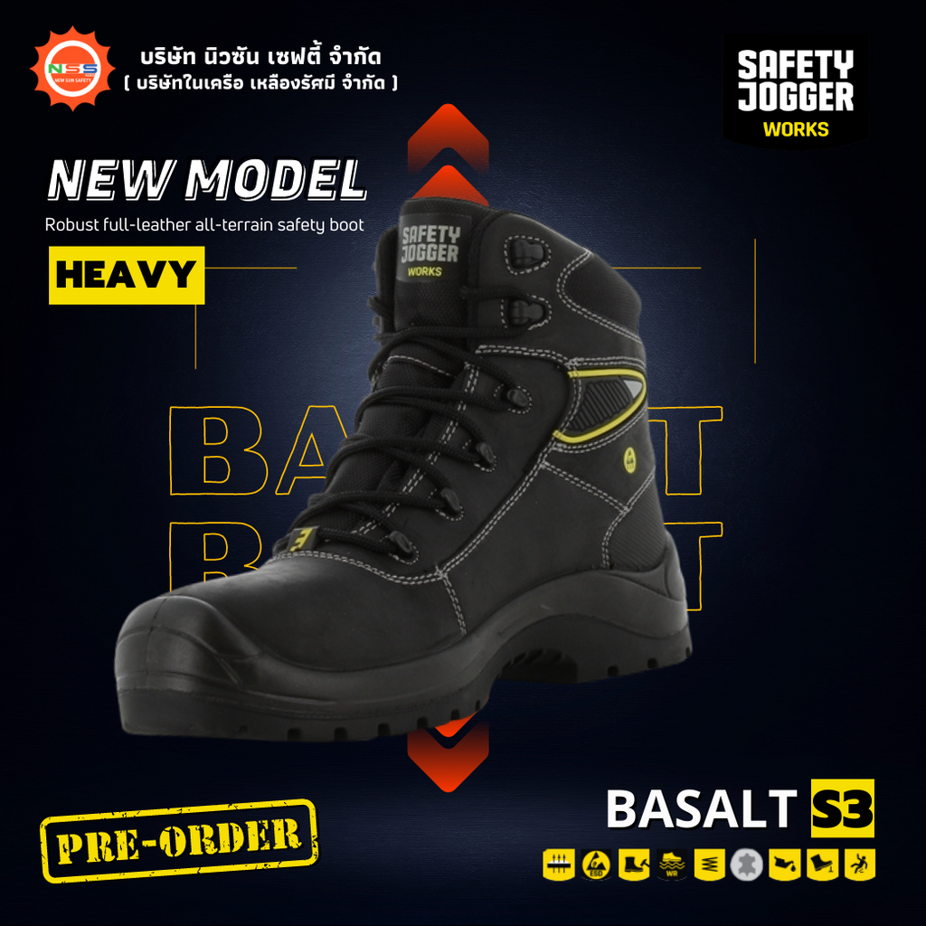 (Pre-Order)Safety Jogger รุ่น BALSALT S3 รองเท้าเซฟตี้หุ้มข้อ